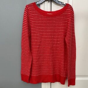 Zenana Outfitters Vibrant Orange Striped Sweater